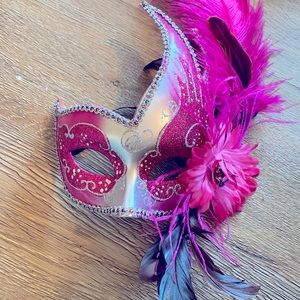 pink masquerade mask